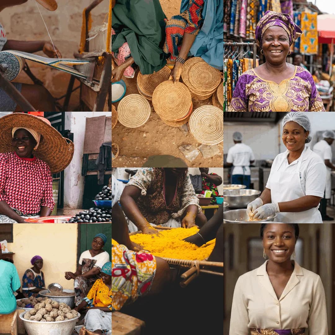 Collage of confident African women entrepreneurs